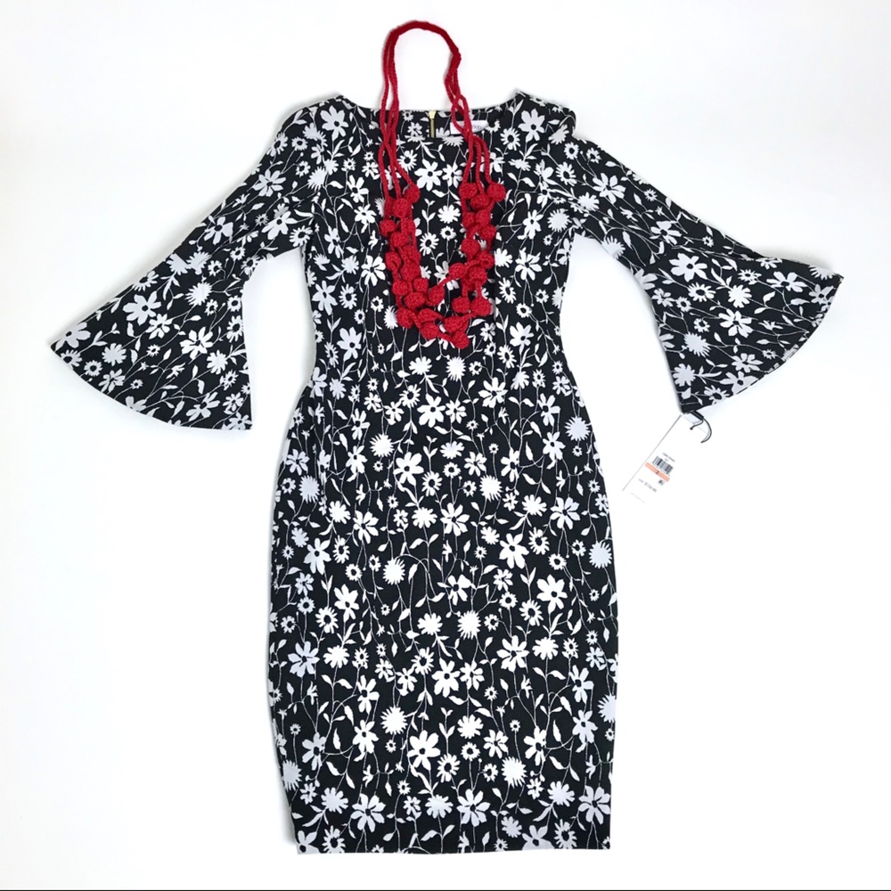 🖤 Calvin Klein black and white floral dress